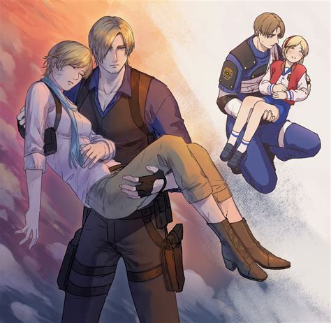 leon s. kennedy and sherry birkin (resident evil and 2 more) drawn by ...