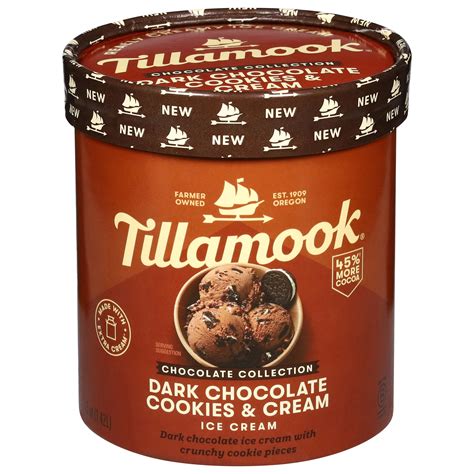 Tillamook Chocolate Collection Dark Chocolate Cookies & Cream Ice Cream ...