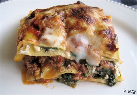 Pieta's hapjes: Lasagne met spinazie, gehaktsaus en  