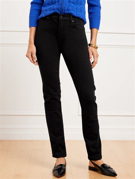 Talbots Petite - High-waist Straight-leg Jeans - Black - 12 | ModeSens