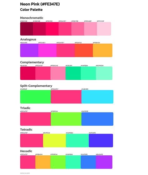 Neon Pink color palettes - colorxs.com
