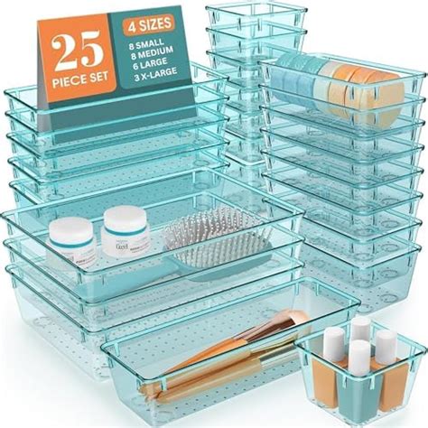 Boniry Drawer Storage Organizer | Drawer Organizer Trays Set Clear ...