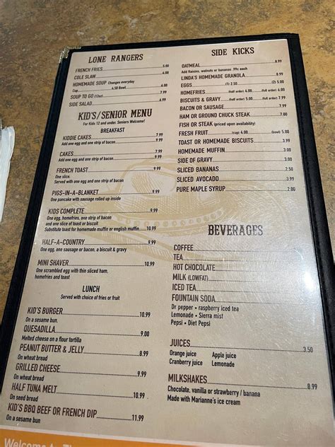 Menu at Silver Spur restaurant, Santa Cruz