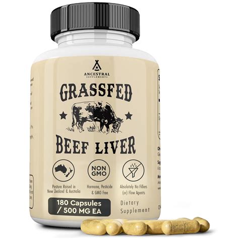 Ancestral Supplements Grass Fed Beef Liver 180 Capsules Supports Energy ...