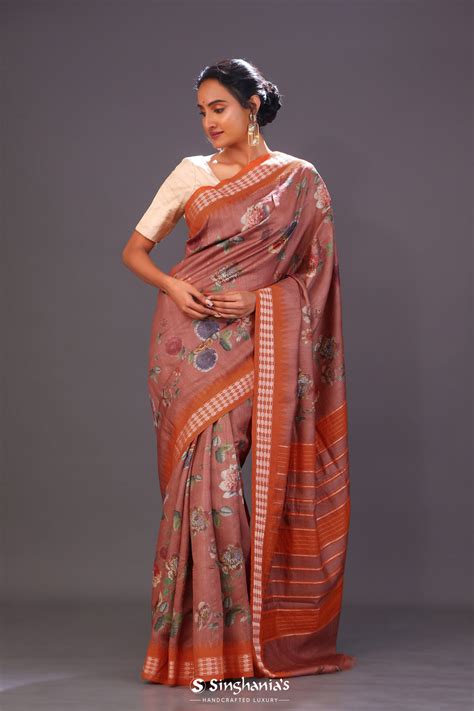 Pure Tussar Silk Sarees Online | Printed Tussar | Singhania's
