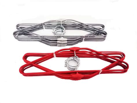 M2 Look 10 Pcs Red +10 Pcs Grey Heavy Stainless Steel Cloth Hanger with ...