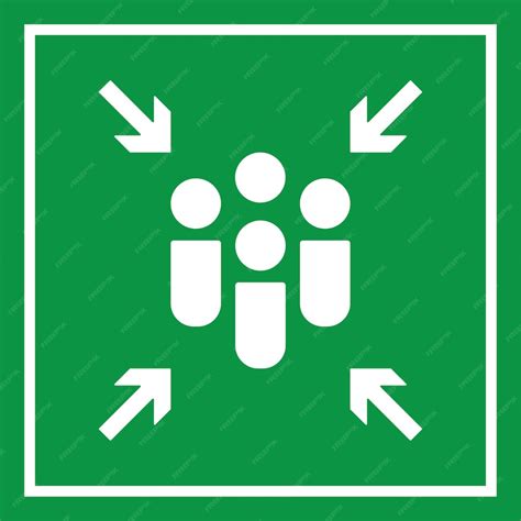 비상 대피 집결지 표지판 | 프리미엄 벡터