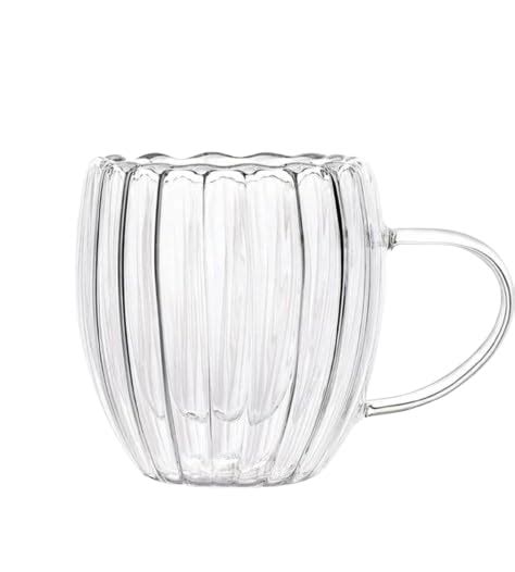 Buy SIDDHI VINAYAK Double Wall Glass Coffee Mugs Classic Vertical ...