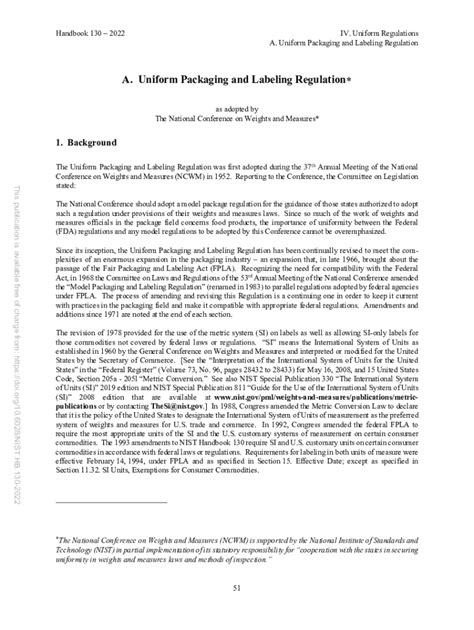 Fillable Online A. Uniform Packaging and Labeling Regulation - NIST Fax ...