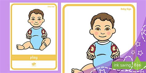 Baby Sign Language Poster (Play) (teacher made) - Twinkl