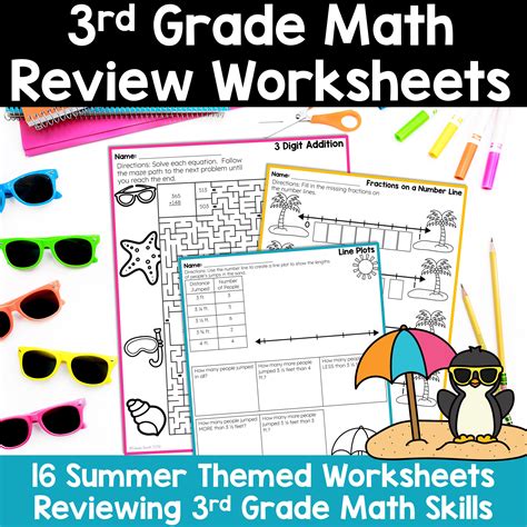 3rd Grade Math Review Worksheets - Thrifty in Third Grade