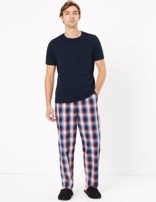 Pure Cotton Checked Pyjama Bottoms