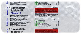 Simlup 10 Mg Tablet 10 - Uses, Side Effects, Dosage, Price | Truemeds