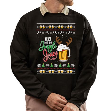 Here For The Jingle Bell Ugly Sweatshirt - Funny Ugly Christmas Sweater