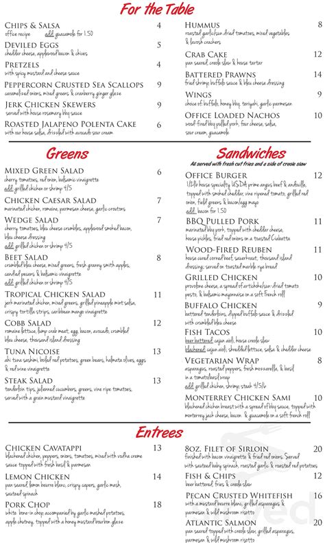 The Office menus in St. Charles, Illinois, United States