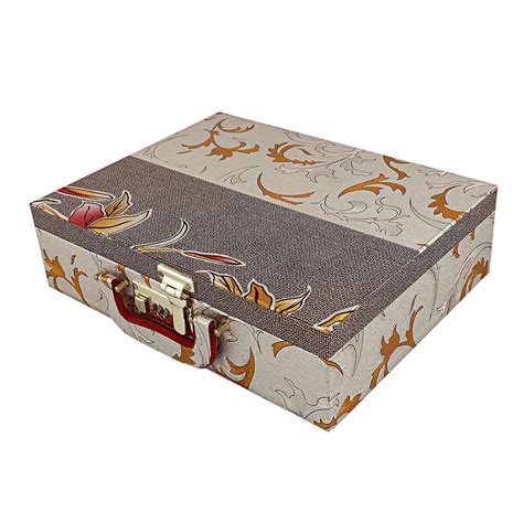 Kuber Industries Floral Design Wooden Three Rod Bangle Storage Box ...