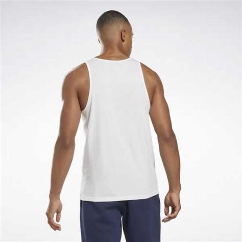 Cheap Reebok T Shirts Store - White Mens Graphic Series Vector Tank Top