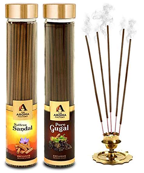 The Aroma Factory Kesar Chandan & Pure Gugal Agarbatti for Pooja,Luxury ...