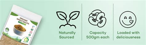 Organic Delight Wheat Daliya with High Fiber & Protein, Crushed Wheat ...