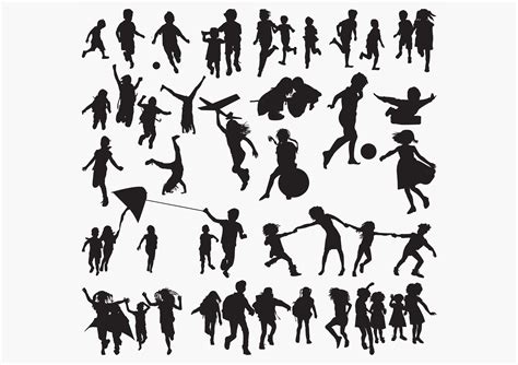 Children-playing-outside Silhouettes Graphic by octopusgraphic · Creative Fabrica