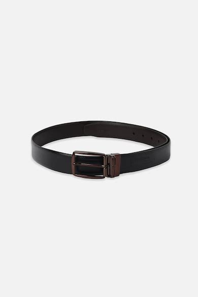 Buy Men Black Textured Formal Belt Online - 39999513 | Van Heusen