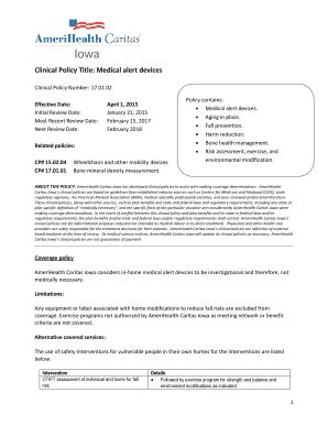 Fillable Online Clinical Policy Title: Medical alert devices Fax Email ...