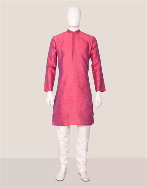 Self Floral Jacquard Kurta Pyjama Set – South India Shopping Mall
