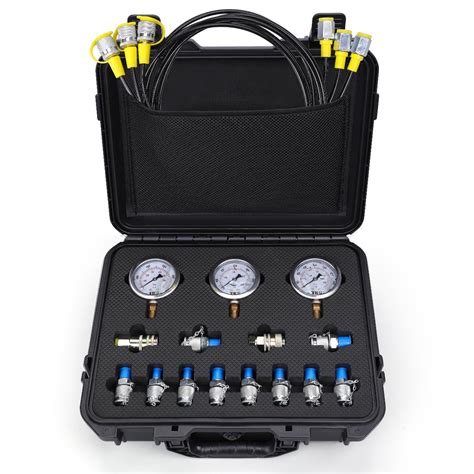 Hydraulic Pressure Test Kit，600bar /10000psi / 60mpa 3 Gauges 12 Tee ...