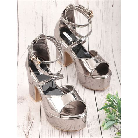 Buy ELLE Grey Women Buckle Sandals Online