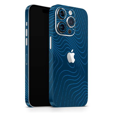 Abstract Blue Line Map 3D Textured Latest Phone Skin – Skinly