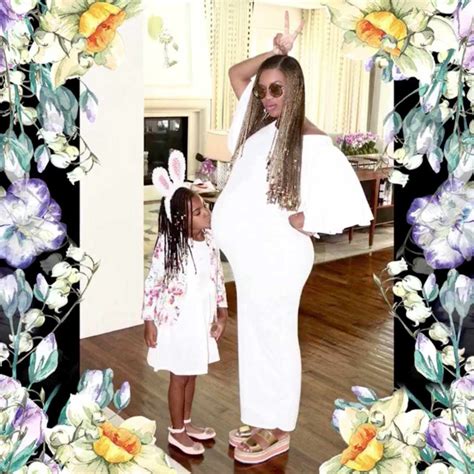Blue Ivy Kisses Beyonce's Baby Bump in Easter Photos