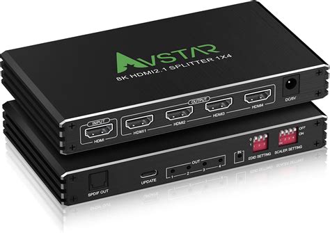 8K@60Hz HDMI 2.1 Splitter 1 in 4 out with Audio Extractor, 4K@120Hz ...