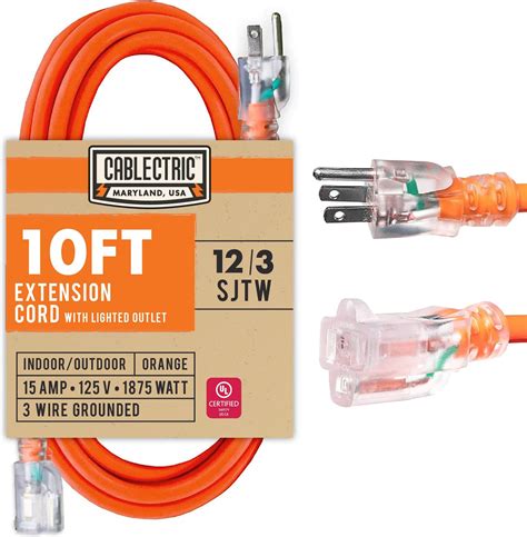 Amazon.com: 100 FT 14/3 Outdoor Extension Cord - SJTW Heavy Duty Power ...