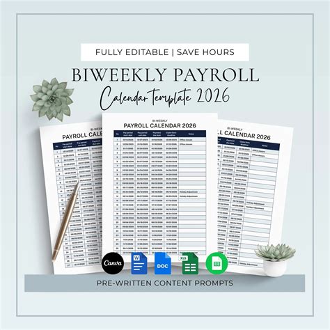 Bi-Weekly Payroll Calendar 2026 - 2026 Printable Calendar