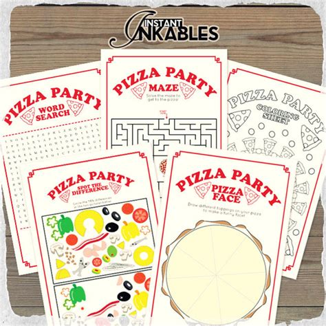 Pizza Party Games! Printable Party Games, Kids Printable Party, School Pizza Party, Birthday ...