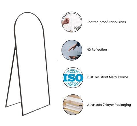 Arched Metal Floor Mirror with Stand – Gharaana.in