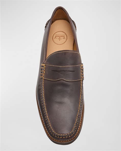 Peter Millar Men's Handsewn Leather Penny Loafers | Neiman Marcus
