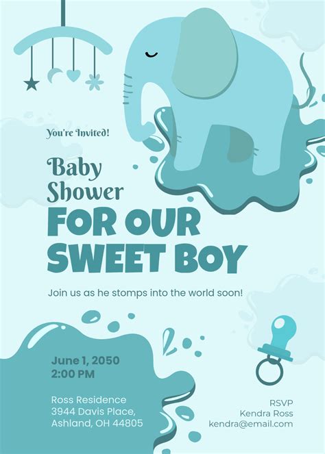 Printable Baby Boy Shower Invitation Template Onesie