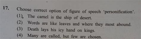 please answer:choose correct option of figure of speech ...