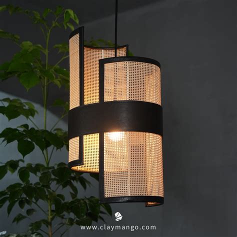 Madhyama - Unique handmade Woven Hanging Pendant Light, Natural/Cane P ...