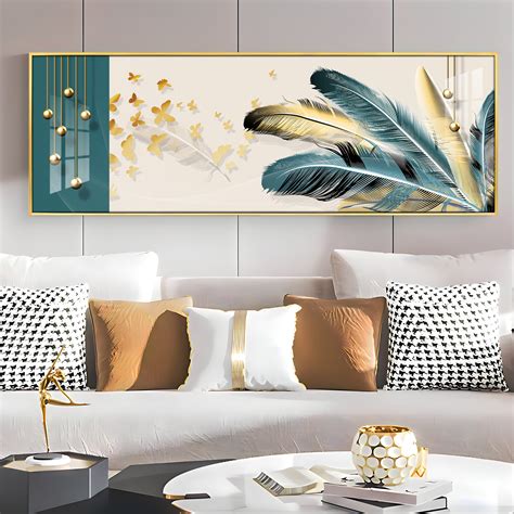 Buy Feather Bouquet Premium Acrylic Horizontal Wall Art Online @ Best ...