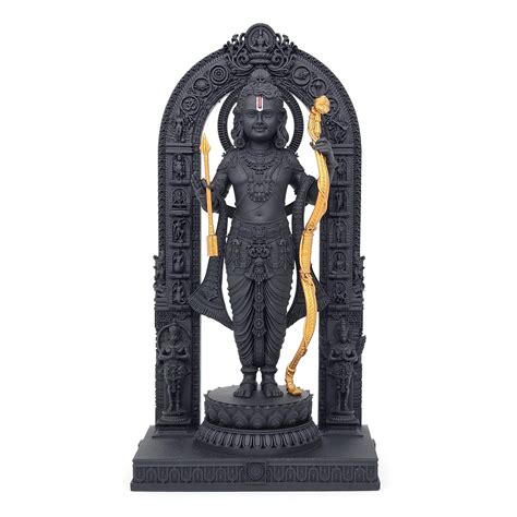 Buy MurtiHome Ram Lalla Idol, 6 Inch Height Ram Ji Murti, Matte Black ...