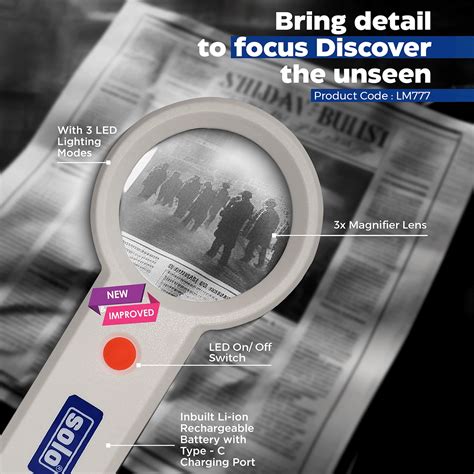 Rechargeable LED Magnifier with 3 Lighting Modes (LM777) – Filex ...