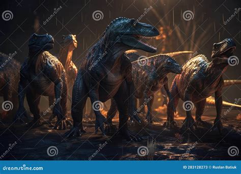 Dinosaurs. Extinct Species of Animals. Big Strong Toothy Predators. Jurassic Period Stock ...