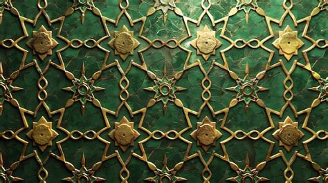 This is an image of a green and gold pattern the pattern is made of ...