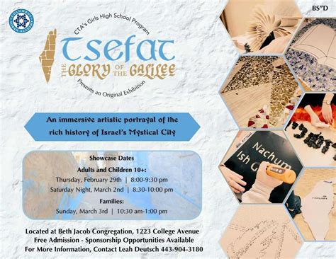 GHSP Tzefat Exhibit, Beth Jacob Congregation, Columbus, February 29 to ...