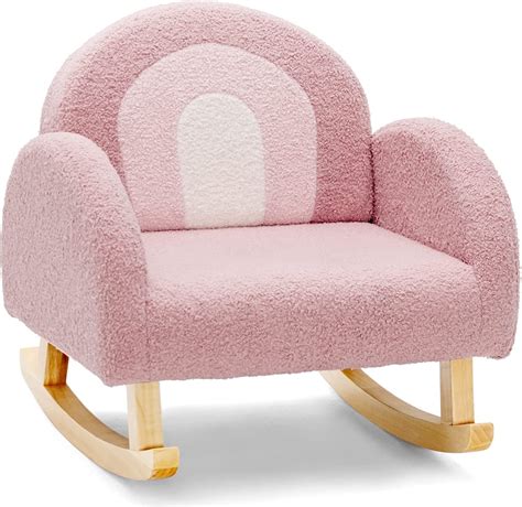 INFANS Kids Sofa, Toddler Rocking Chair, Solid Wooden Frame, Anti ...