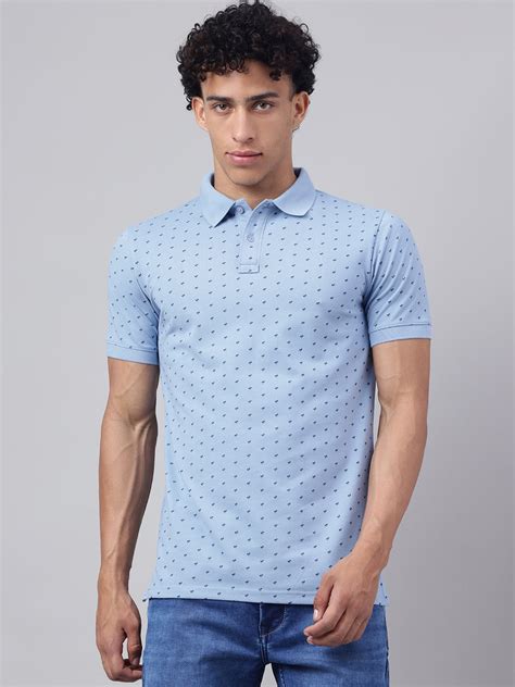 Buy Men Sky Regular Fit Polo T-Shirt | Richlook.in