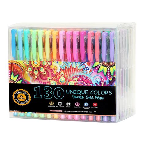Buy OfficeThink 130 Unique Gel Pens Set - Ergonomic Grips - Color Codes ...