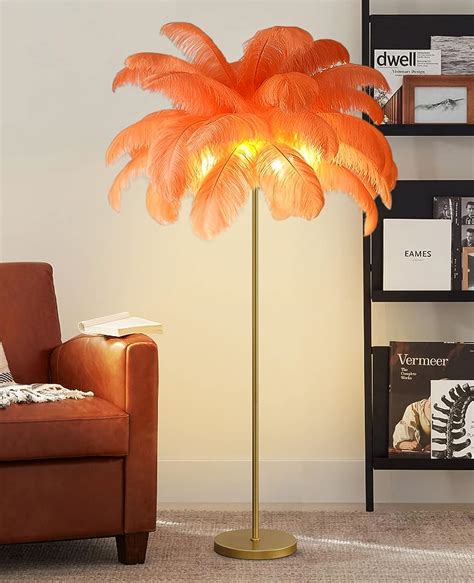 XWHAOB 2023 New Ostrich Feather Floor Lamp,Modern Standing Lamp 3 Color ...